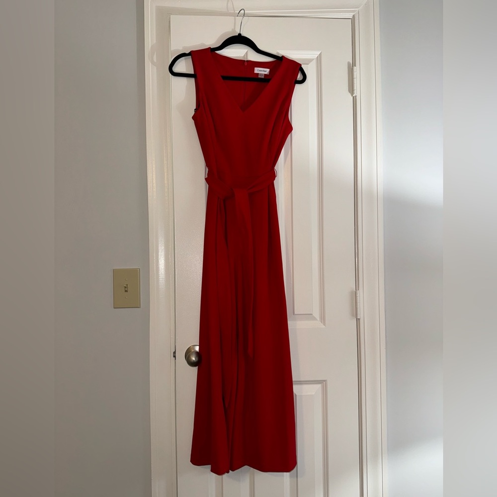 NWT Calvin Klein red jumpsuit (size 4)